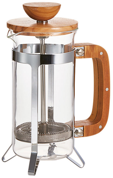 Cafetière à piston en bois d'olivier